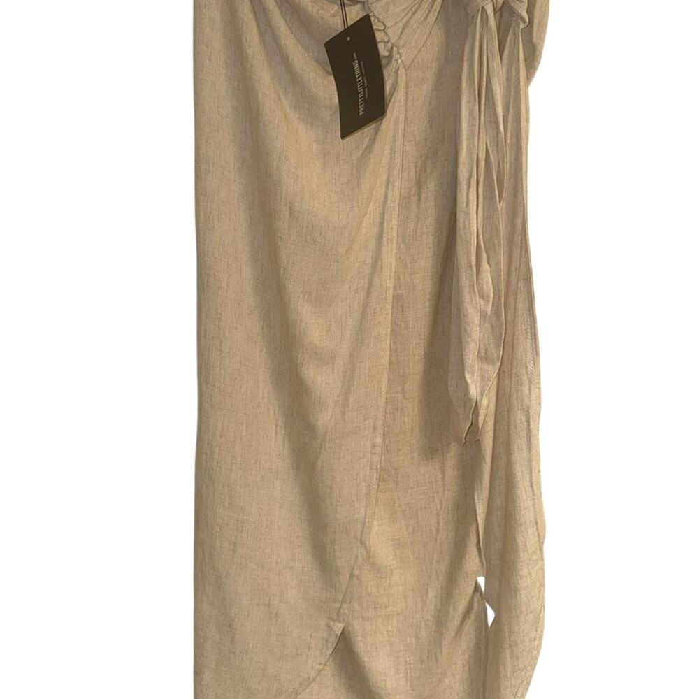 Pretty little thing cream linen swim wrap